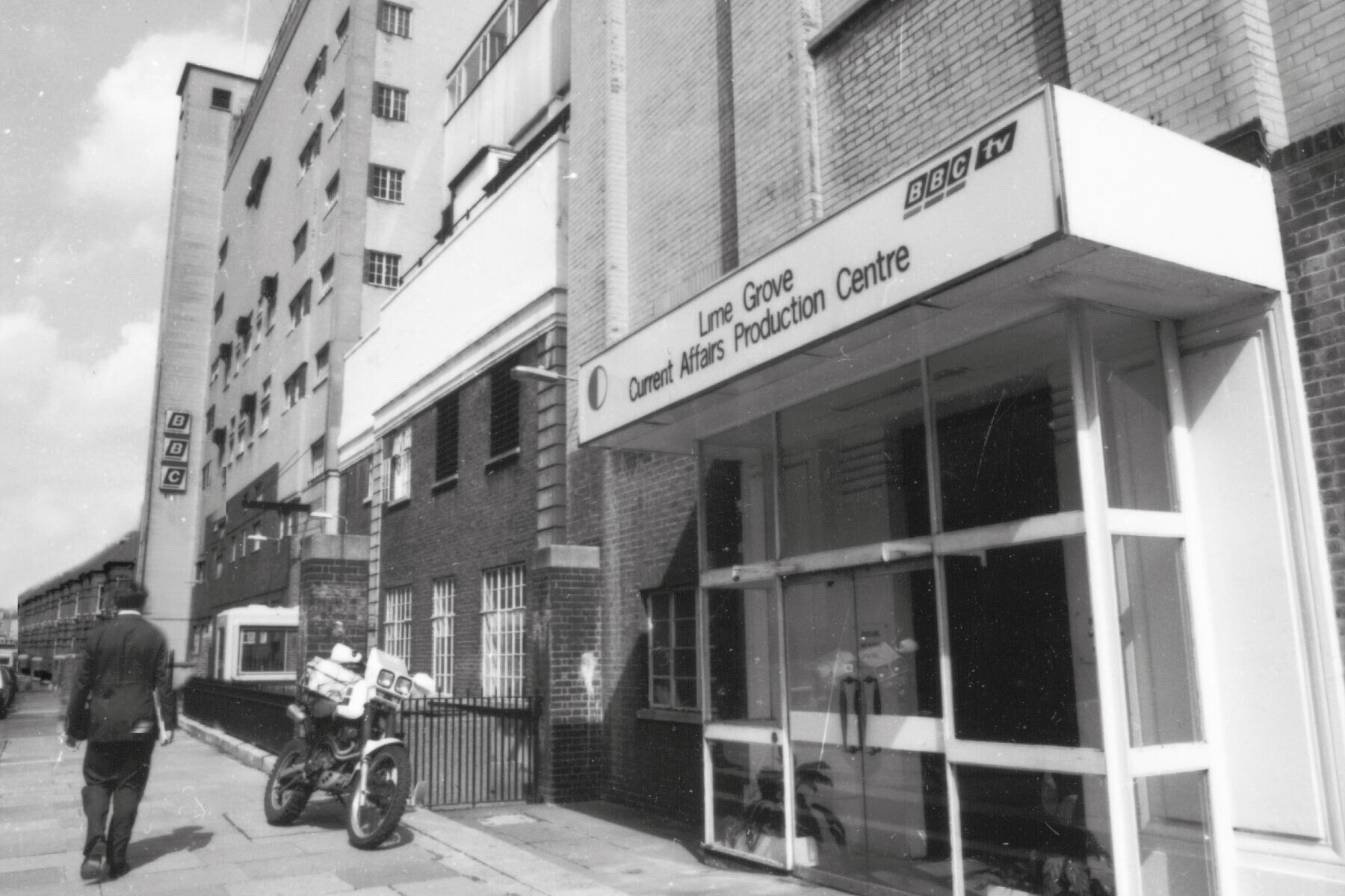 Exterior of BBC Lime Grove from mid 1980s.