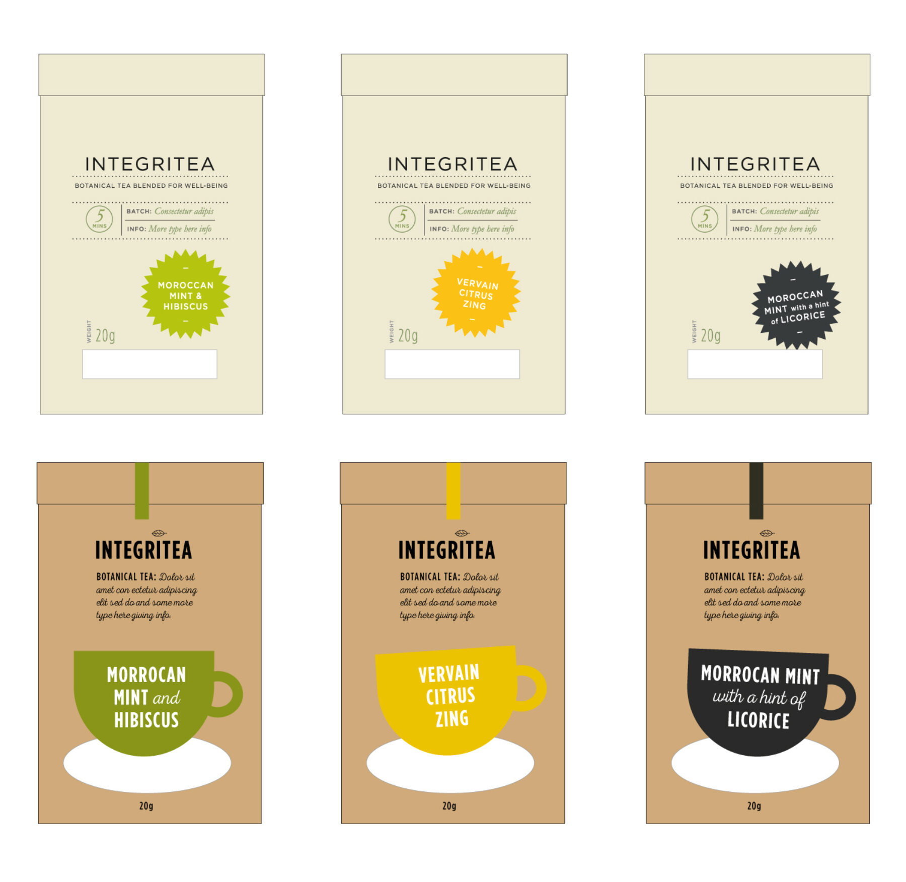 Visuals showing early sketches for Miss Integritea packs.