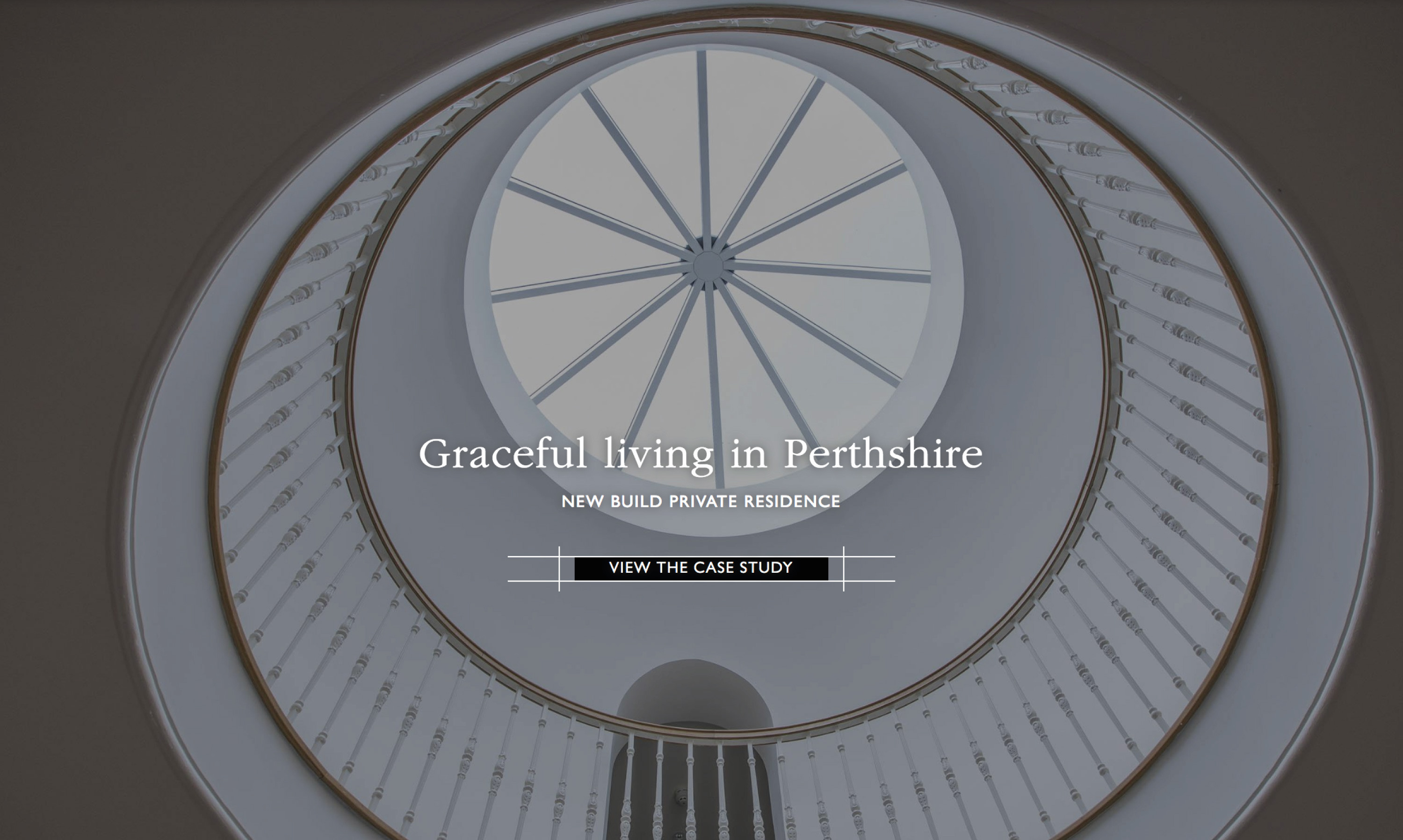 Type sitting on cupola image showing black and white linear link graphic to Case studies on Harry Taylor website.