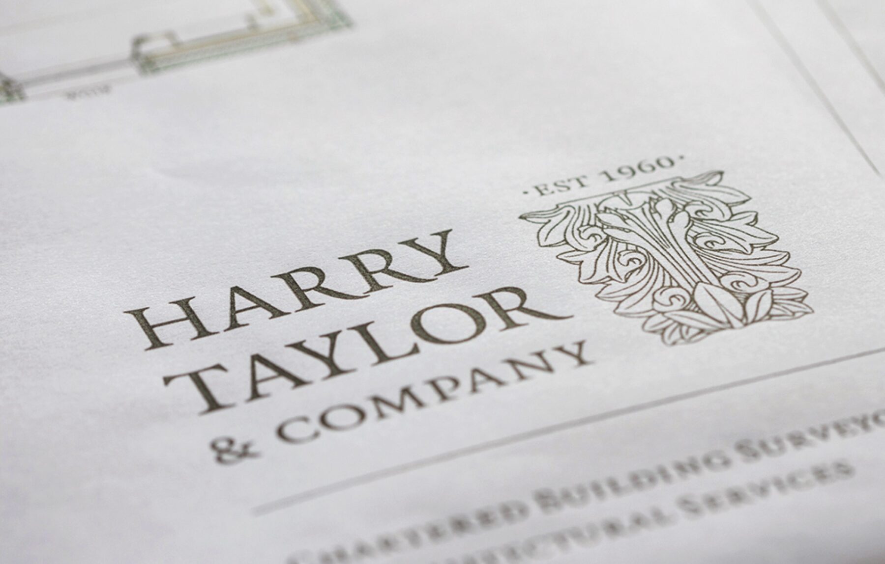 Close-up of Harry Taylor drawing with their logo in the right corner.