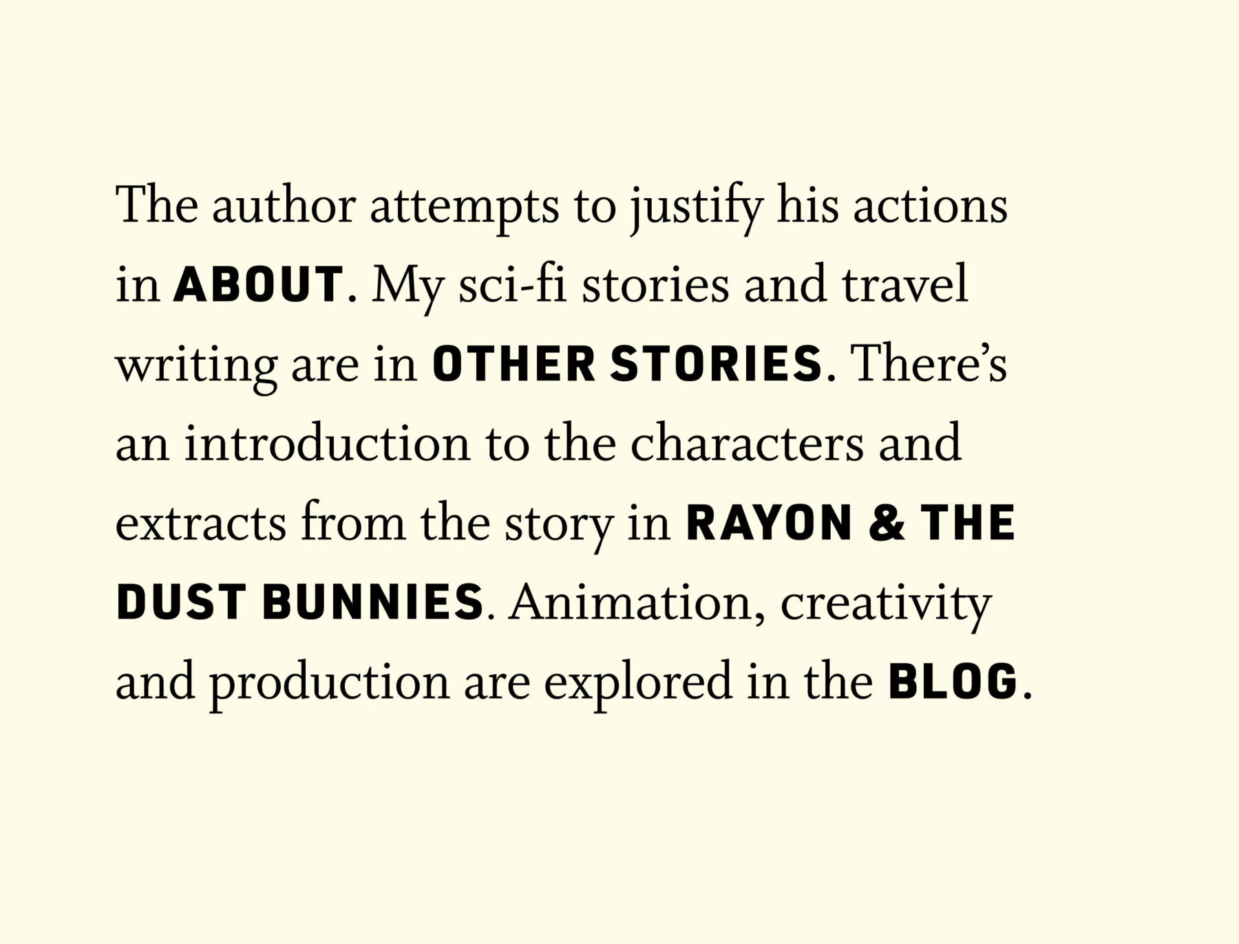 Visual showing black sans serif and serif typography on cream background for A. Michael Collins website.